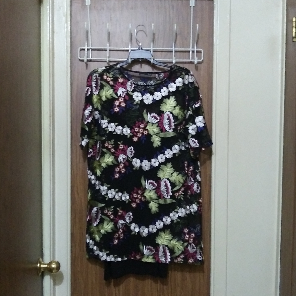 Sheer Floral Mini + Slip Dress